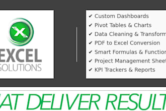 build excel dashboards, charts, pivot tables, and clean data