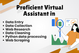 do data entry, data collection, web research, proficient virtual assistant