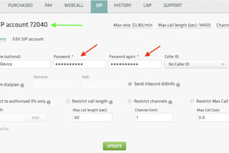 setup and configure ,voip, spoof api, sip trunk, did numbers, auto dialer,