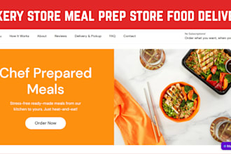 design bakery shopify store meal prep customization store food delivery website