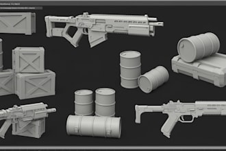 create 3d game assets 3d weapon 3d props 3d gun model game art in blender