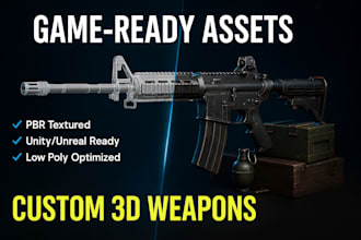 create 3d game assets 3d weapon 3d props 3d gun model game art in blender