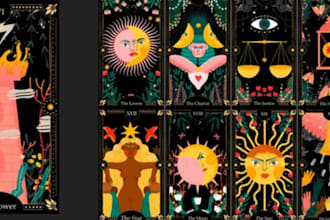 draw tarot cards illustration affirmation magical tarot oracle board game cards