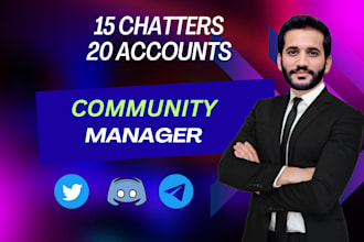 be your crypto chatter mod community manager for telegram or discord
