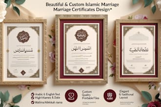design marriage certificate, invitation card, borders design