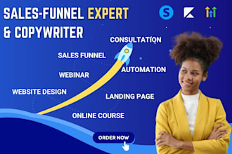 create sales funnel, landing page, website in systeme io, kajabi, gohighlevel