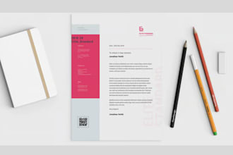 design professional letterhead, business card and stationery items