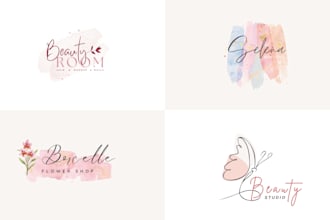 design elegant watercolor logo with floral accents