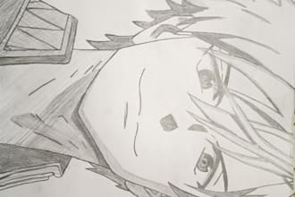 draw a custom anime pencil sketch from your photo