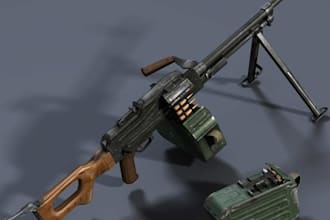 design 3d models of guns weapons game ready