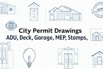do city permit architect plans for container homes, mep,  decks, adus, garage