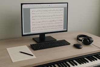 professionally create sheet music transcription, any format or layout