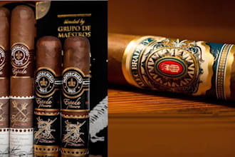 cigar label, cigar logo, cigar band and cigar box design