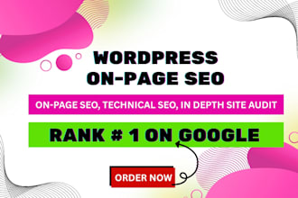 do wordpress onpage SEO and technical optimization to boost ranking
