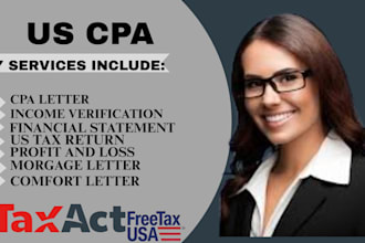 review and audit financial statements as US CPA, expense ratio letter, mortgage