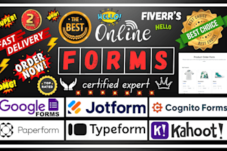 make jotform, typeform, cognito form, kahoot, google forms, paper form, quizziz