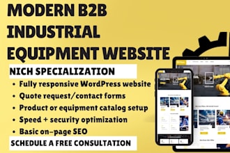 design modern b2b industrial equipment website mro chemical manufactural website