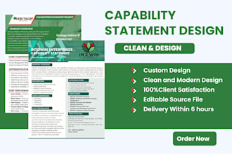 design a government contracting capability statement in 2 hours