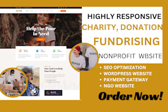 design charity donation fundraising ngo non profit website with payment gateway