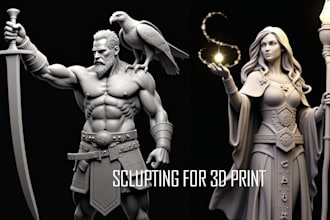 sculpt 3d model characters, anime, statue, figure, toys for 3d printing stl