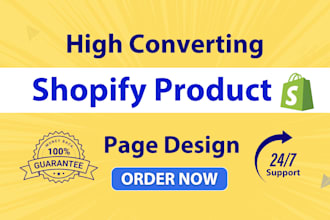 build shopify product page, shopify product landing page or shopify landing page