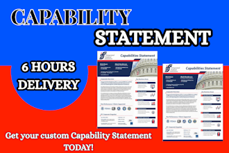 government capability statement, capability statement, government contract