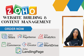 zoho sites, backstage, commerce, landing page, forms, integrations