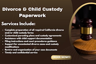 do your california divorce child custody paperwork