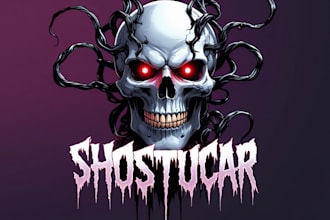 raw any skull skeleton art for tshirt and logo design