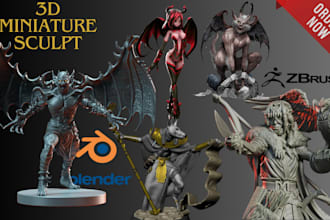 sculpt 3d miniatures character creature animal model status toys figures stl