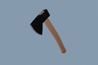 make 3d low poly weapons for your video game