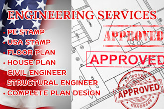 draw review and stamp architectural floor plan mep pe stamp for city permit