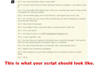 create a video with dialogue between two girls