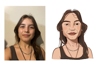 illustrate your portrait in my unique digital art style