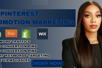 manage, promote your shopify, ebay,esty amazon products marketing on pinterest
