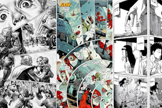 comic, comic art, manga art, graphic novel, storyboard, game art, illustration