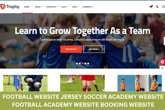develop football website jersey soccer academy website football academy website
