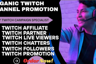 twitch promotion twitch followers twitch live viewers twitch affiliate, partner
