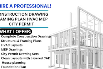 draw review construction drawing framing plan hvac mep city permit