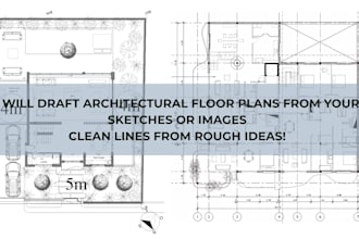 turn your hand sketch 2d floor plan to digital cad plan