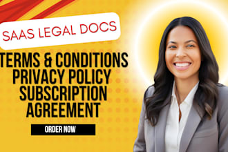 draft privacy policy, terms and conditions, subscription terms for saas, web app