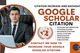 increase google scholar citation, backdated, researchgate with different author
