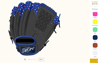 crate 3d 2d baseball glove configurator using kickflip, zakeke