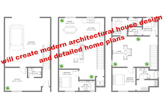 create modern architectural house design and detailed home plans mep drawing