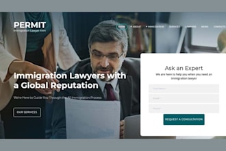 design immigration website law firm, lawyer website visa application website