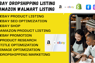 do ebay listing amazon walmart shopify va dropshipping product seo optimization