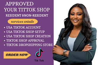 create USA tiktok shop US tiktok account USA tiktok shop business representative