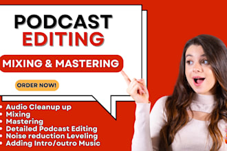 clean up edit and mix your voice over podcast article or audiobook