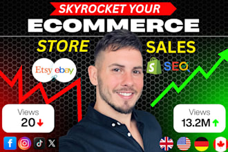 promote and advertise etsy, ebay, shopify marketing to boost website seo traffic