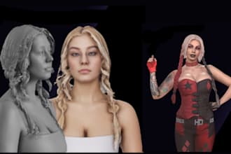 design realistic 3d characters for games, unreal engine, metahuman, and daz3d